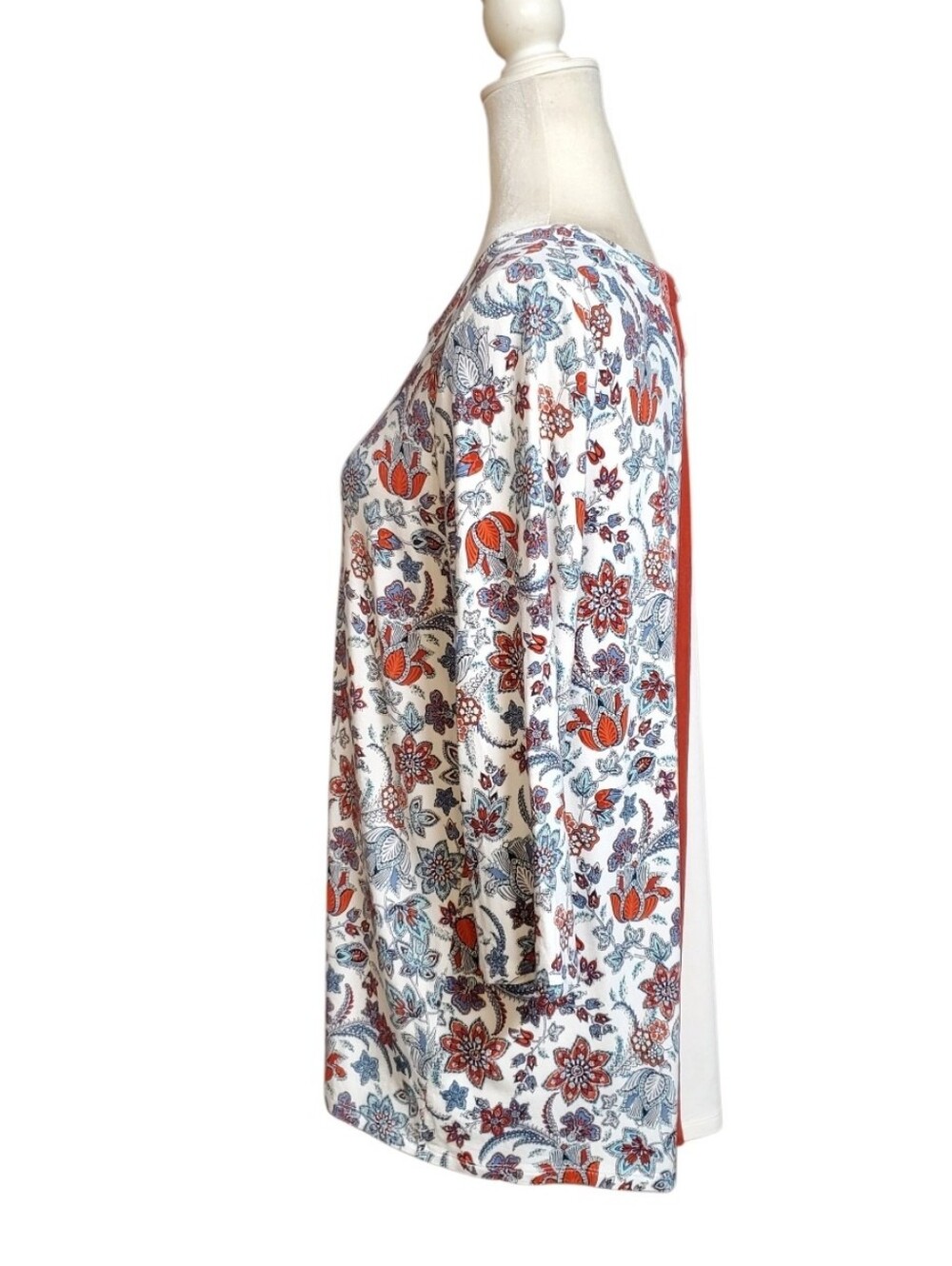 J. Jill Boho Floral Split-Back Tunic Blouse Size Small - Picture 5 of 10